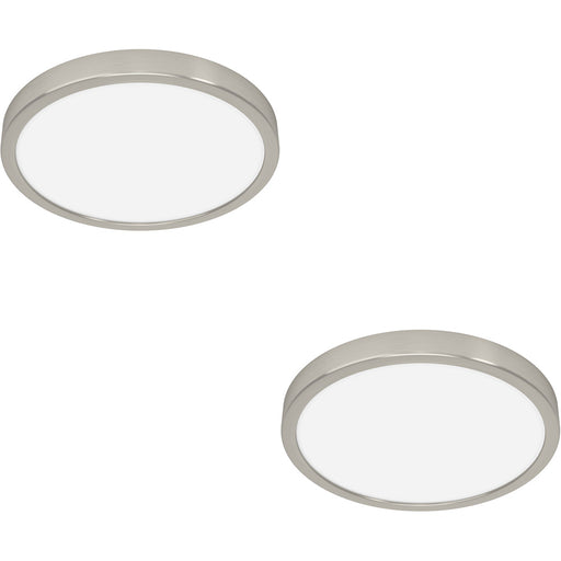2 PACK Modern Satin Nickel Round Ceiling Light for Contemporary Indoor Spaces