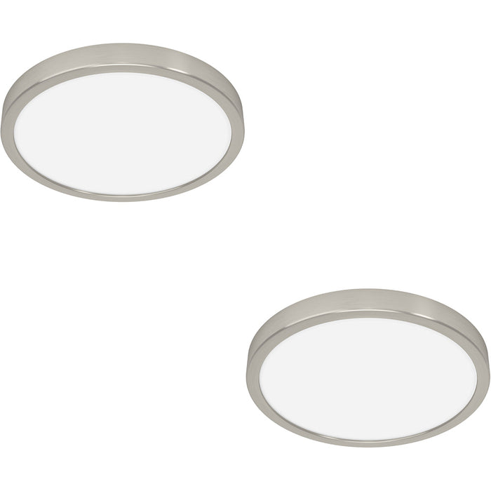 2 PACK Modern Satin Nickel Round Ceiling Light for Contemporary Indoor Spaces