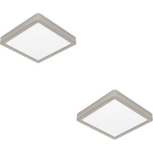 2 PACK Sleek Modern Satin Nickel Square Ceiling Light Indoor Spaces