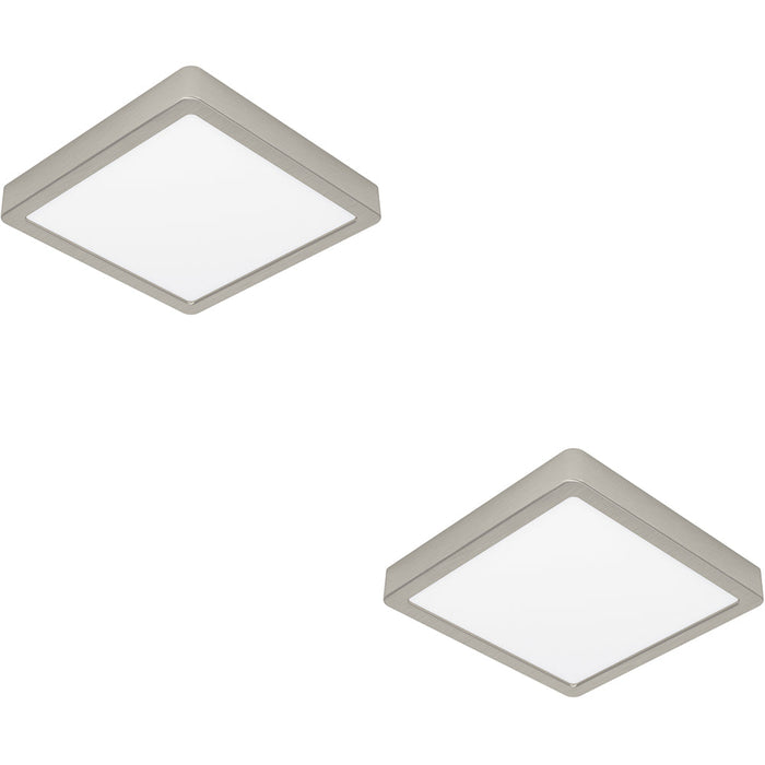 2 PACK Sleek Modern Satin Nickel Square Ceiling Light Indoor Spaces