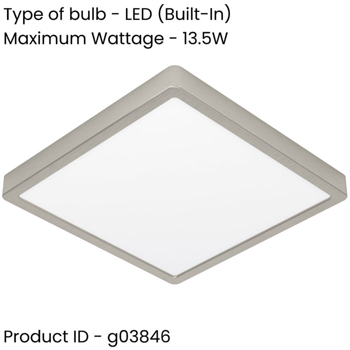 2 PACK Satin Nickel Modern Square Ceiling Light Stylish Indoor Lighting Fixture