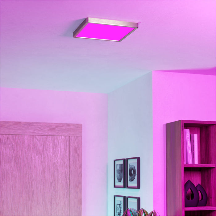 Satin Nickel Modern Square Ceiling Light Stylish Indoor Lighting Fixture