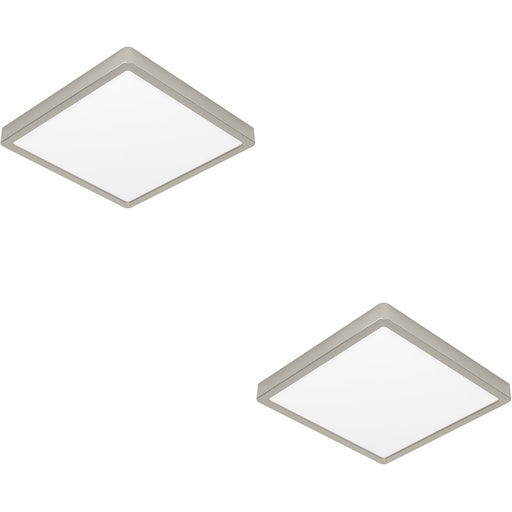 2 PACK Satin Nickel Modern Square Ceiling Light Stylish Indoor Lighting Fixture