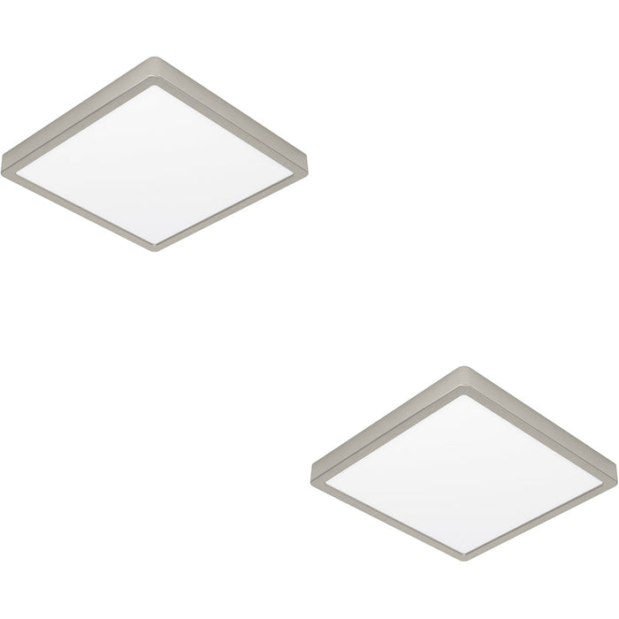 2 PACK Satin Nickel Modern Square Ceiling Light Stylish Indoor Lighting Fixture
