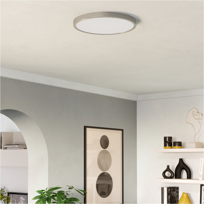 Sleek Modern Satin Nickel Round Ceiling Light for Stylish Indoor Spaces