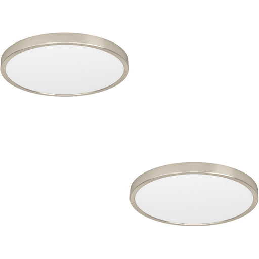 2 PACK Sleek Modern Satin Nickel Round Ceiling Light for Stylish Indoor Spaces