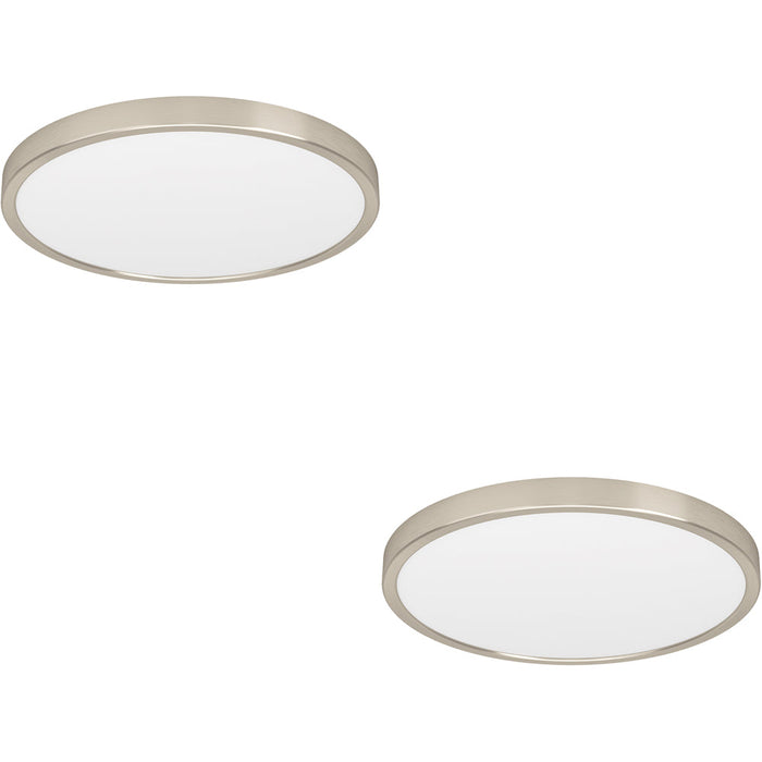 2 PACK Sleek Modern Satin Nickel Round Ceiling Light for Stylish Indoor Spaces