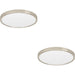 2 PACK Sleek Modern Satin Nickel Round Ceiling Light for Stylish Indoor Spaces