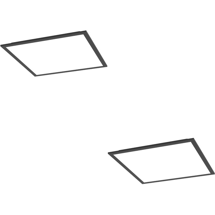 2 PACK Sleek Modern Black Square Ceiling Light for Contemporary Indoor Spaces