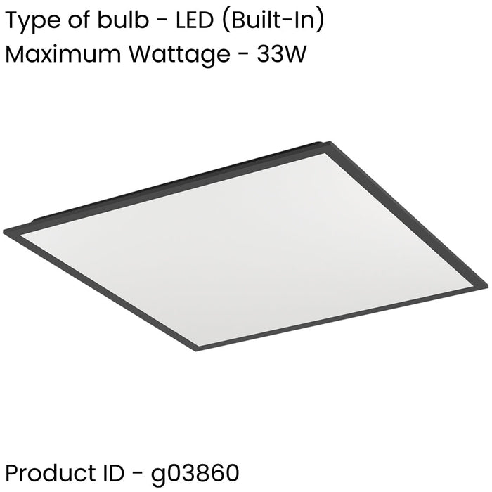 2 PACK Sleek Modern Black Square Ceiling Light for Stylish Indoor Spaces