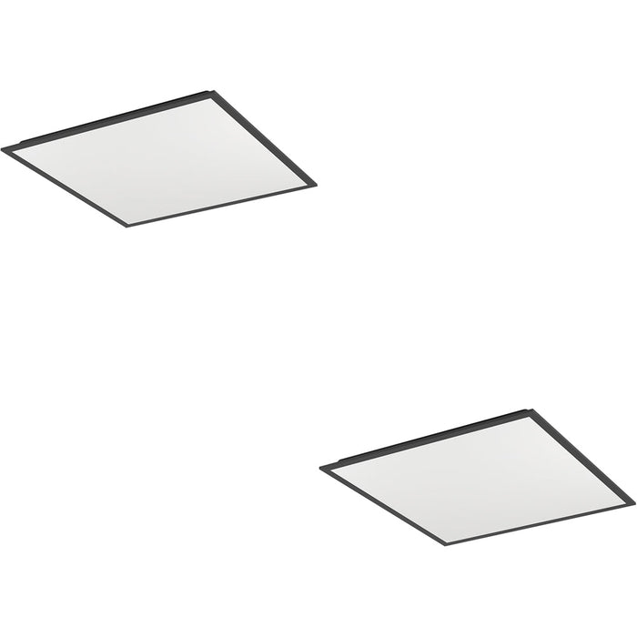 2 PACK Sleek Modern Black Square Ceiling Light for Stylish Indoor Spaces