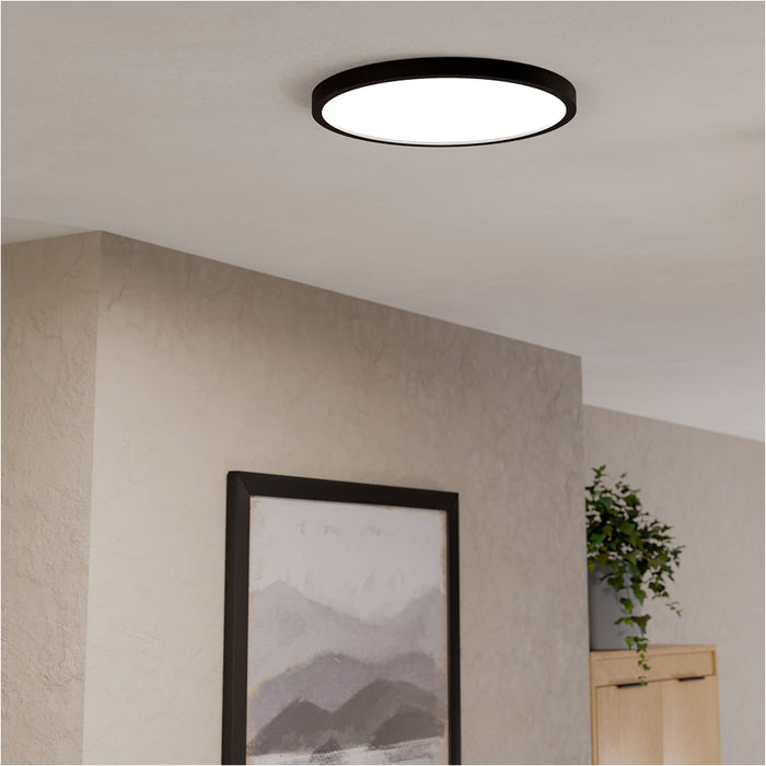 Modern Black Round LED Ceiling Light for Indoor Spaces Contemporary Design