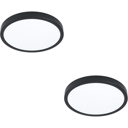 2 PACK Modern Black Round LED Ceiling Light for Indoor Spaces Contemporary Design
