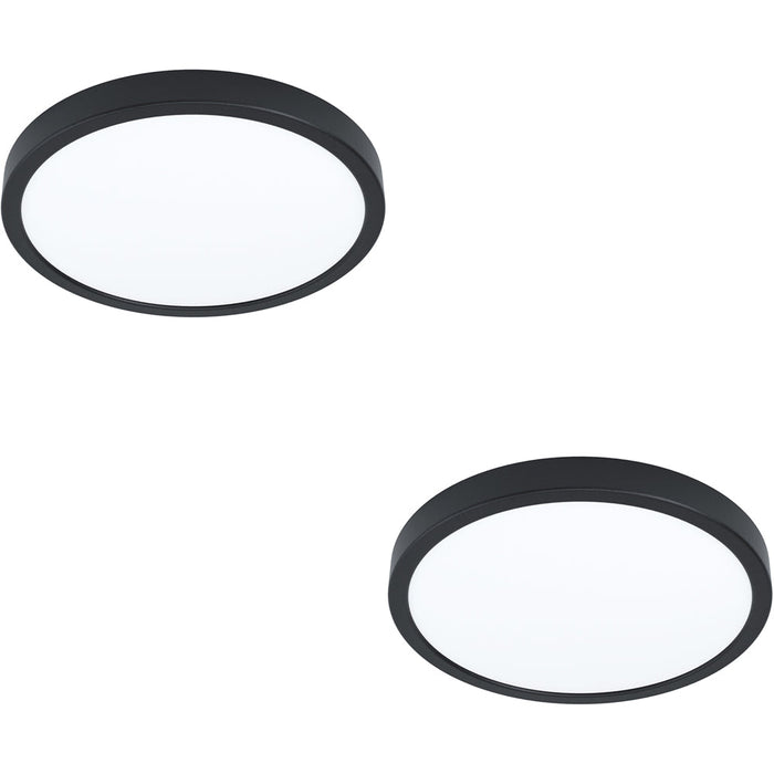 2 PACK Modern Black Round LED Ceiling Light for Indoor Spaces Contemporary Design