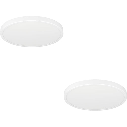 2 PACK Stylish Modern White Round LED Ceiling Light for Indoor Spaces