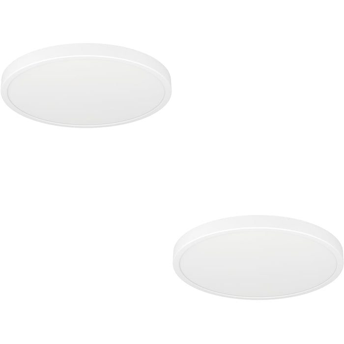 2 PACK Stylish Modern White Round LED Ceiling Light for Indoor Spaces
