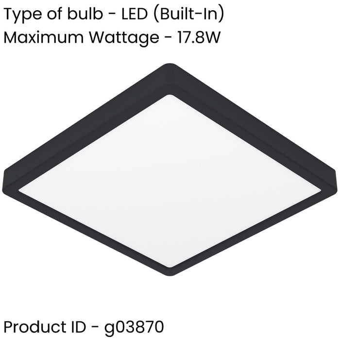 2 PACK Contemporary Black Square LED Ceiling Light for Modern Indoor Spaces