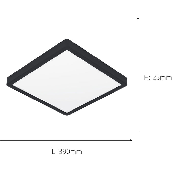 2 PACK Contemporary Black Square LED Ceiling Light for Modern Indoor Spaces