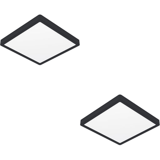 2 PACK Contemporary Black Square LED Ceiling Light for Modern Indoor Spaces