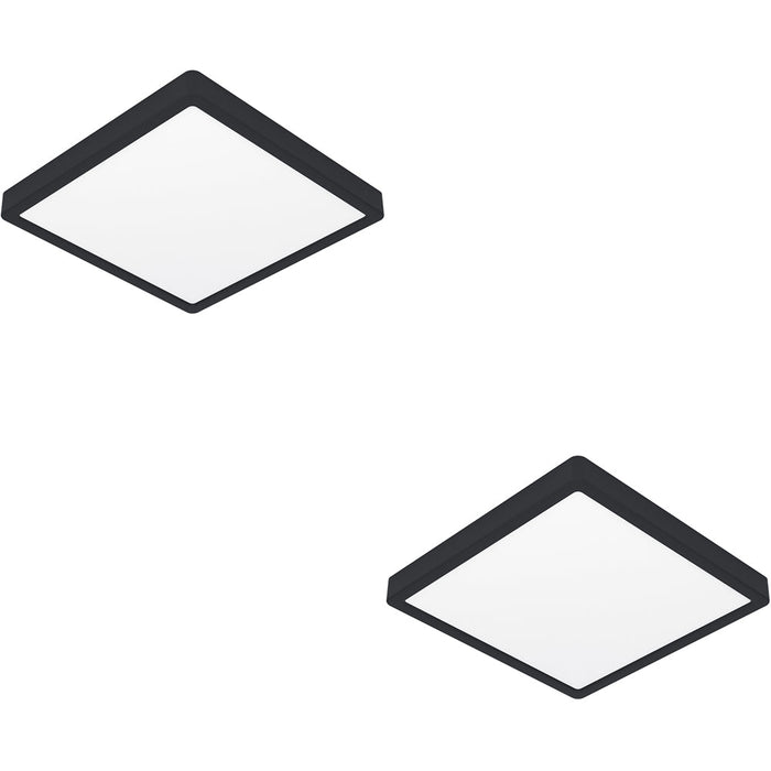 2 PACK Contemporary Black Square LED Ceiling Light for Modern Indoor Spaces