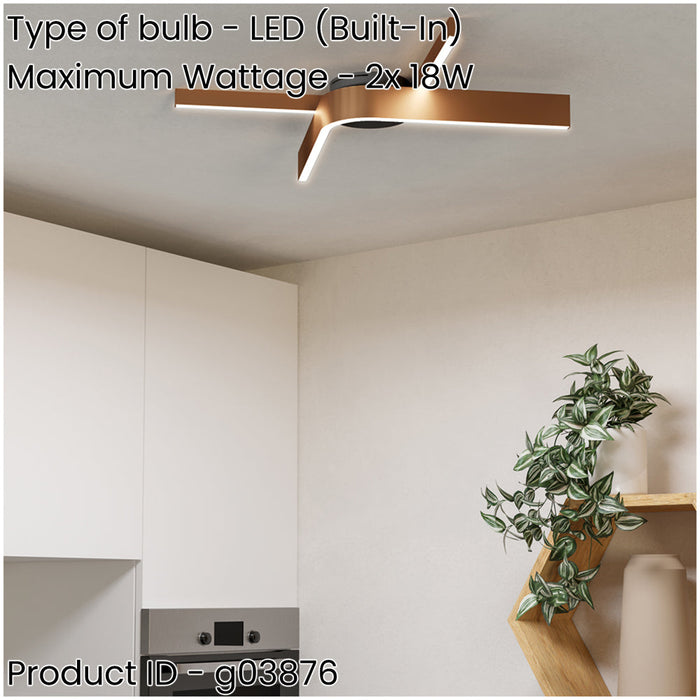 Stylish Modern Bronze and Black Semi Flush Ceiling Light for Indoor Spaces