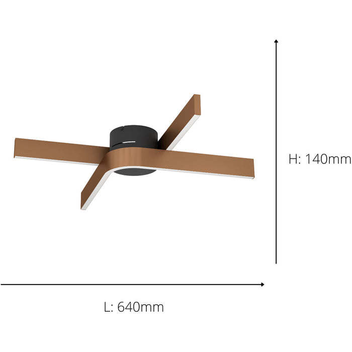 Stylish Modern Bronze and Black Semi Flush Ceiling Light for Indoor Spaces