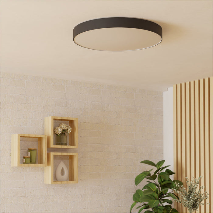 Sleek Modern Black Ceiling Light for Indoor Spaces Stylish Semi Flush Fixture
