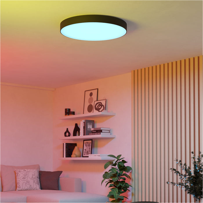 Sleek Modern Black Ceiling Light for Indoor Spaces Stylish Semi Flush Fixture