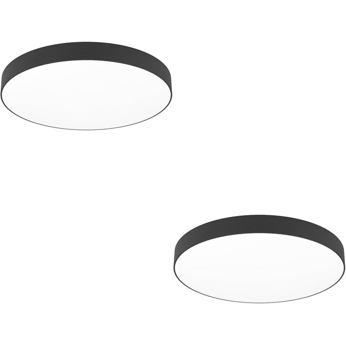 2 PACK Sleek Modern Black Ceiling Light for Indoor Spaces Stylish Semi Flush Fixture