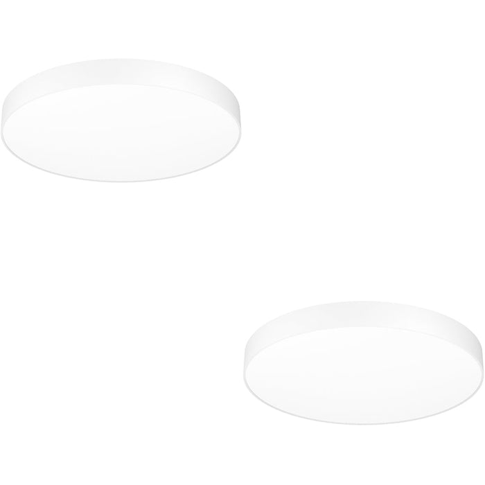 2 PACK Modern Minimalist White Ceiling Light for Indoor Spaces Elegant Semi Flush Design
