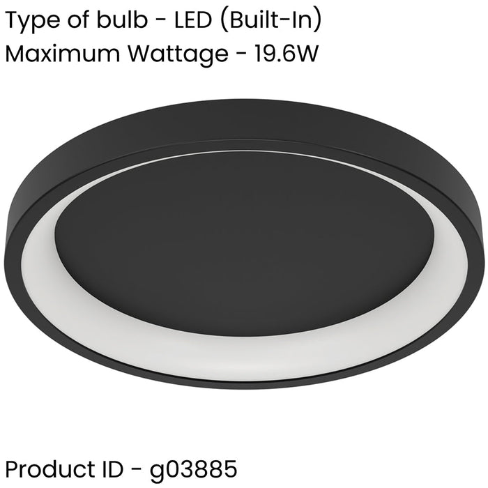 2 PACK Sleek Modern Black Round Ceiling Light for Stylish Indoor Spaces