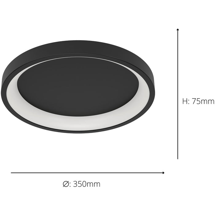 2 PACK Sleek Modern Black Round Ceiling Light for Stylish Indoor Spaces