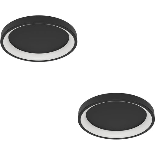 2 PACK Sleek Modern Black Round Ceiling Light for Stylish Indoor Spaces