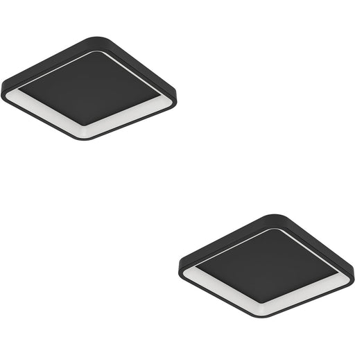 2 PACK Stylish Modern Black Square Ceiling Light for Indoor Spaces