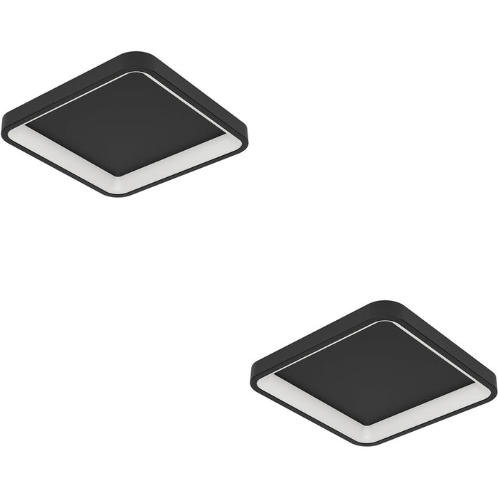 2 PACK Stylish Modern Black Square Ceiling Light for Indoor Spaces