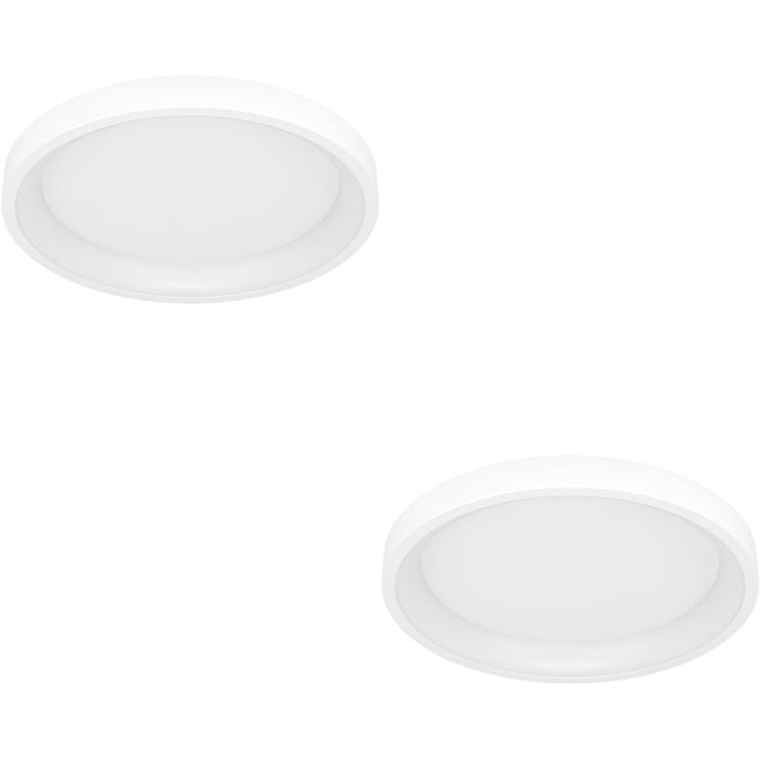 2 PACK Stylish Modern White Round Ceiling Light for Indoor Spaces