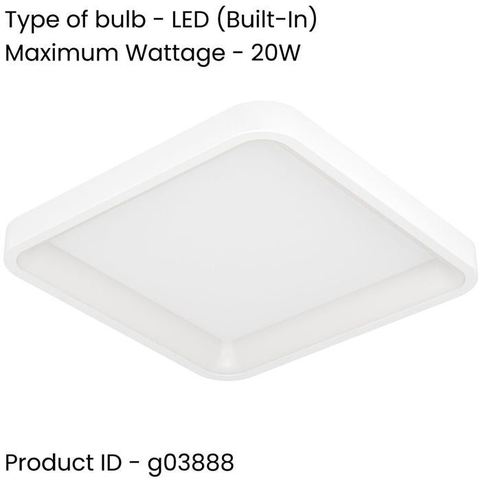 2 PACK Modern White Square Ceiling Light Stylish Indoor Illumination for Any Room