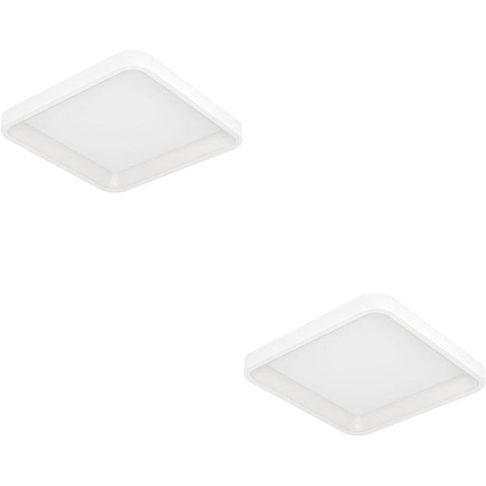 2 PACK Modern White Square Ceiling Light Stylish Indoor Illumination for Any Room