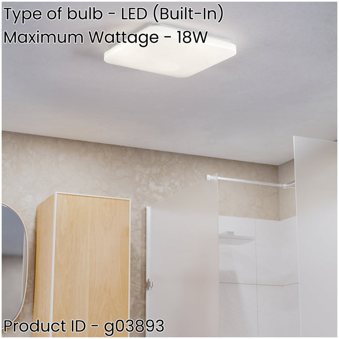 Sleek Modern White LED Ceiling Light for Indoor Home Use Perfect for Bathrooms