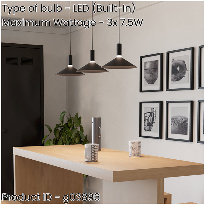 Sleek Black Bar Pendant Light Modern Indoor Ceiling Lighting for Home Decor