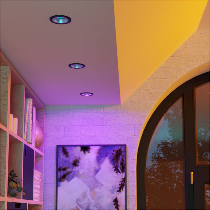 4 PACK Sleek Black and Silver Ceiling Spotlight for Modern Indoor Spaces