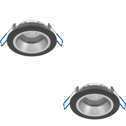 2 PACK Sleek Black and Silver Ceiling Spotlight for Modern Indoor Spaces