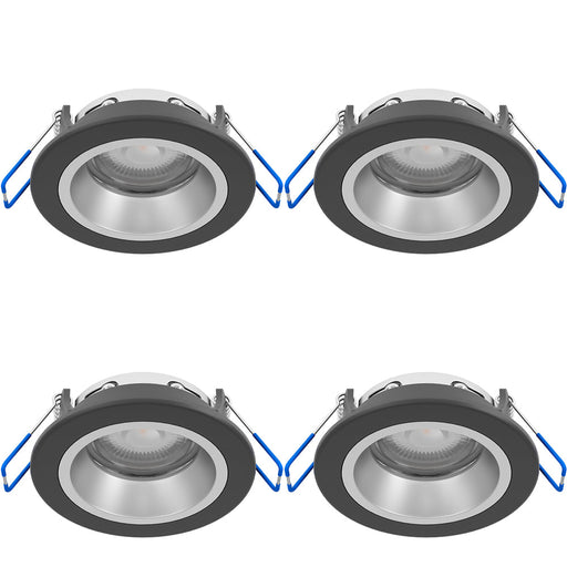 4 PACK Sleek Black and Silver Ceiling Spotlight for Modern Indoor Spaces