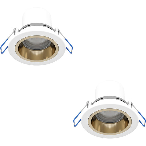 2 PACK Elegant Modern White and Gold Indoor Ceiling Spotlight for Stylish Homes