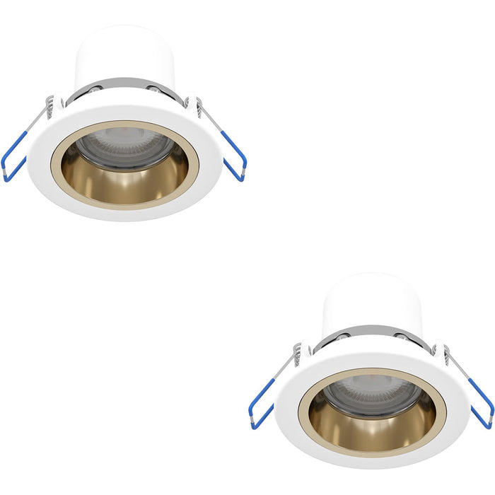 2 PACK Elegant Modern White and Gold Indoor Ceiling Spotlight for Stylish Homes