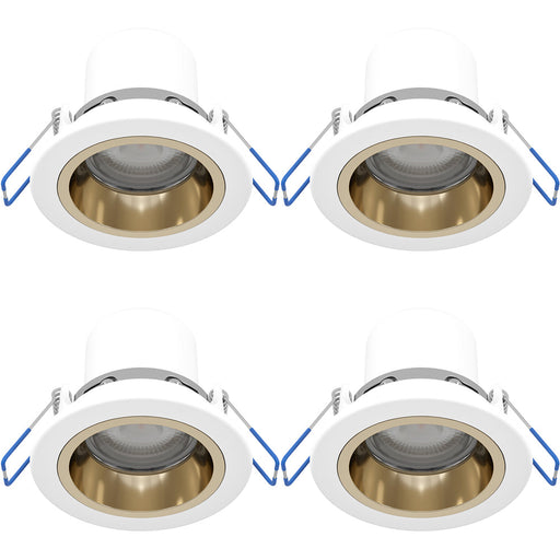 4 PACK Elegant Modern White and Gold Indoor Ceiling Spotlight for Stylish Homes