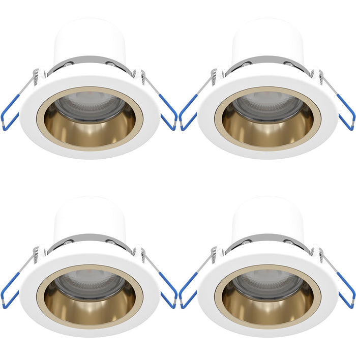 4 PACK Elegant Modern White and Gold Indoor Ceiling Spotlight for Stylish Homes