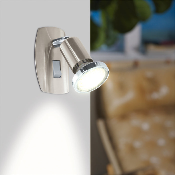 Sleek Satin Nickel and Chrome LED Wall Light for Modern Indoor Spaces