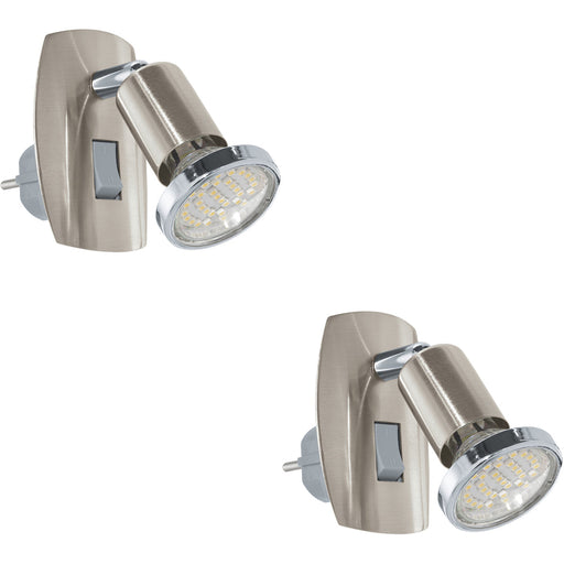 2 PACK Sleek Satin Nickel and Chrome LED Wall Light for Modern Indoor Spaces