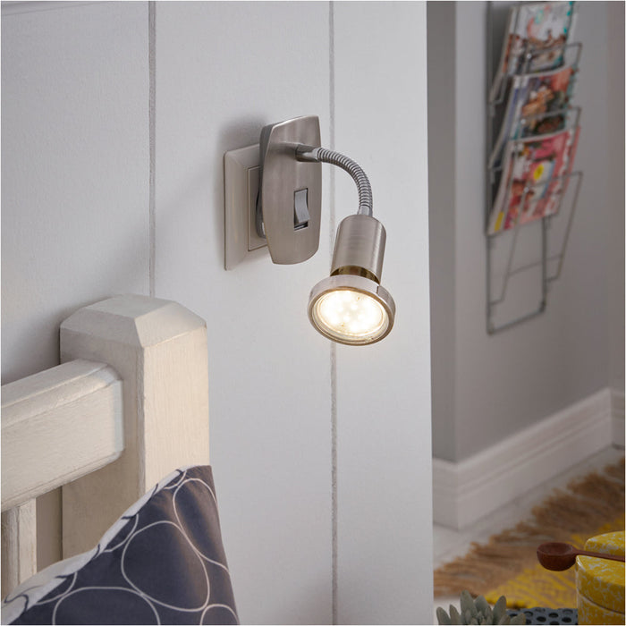 2 PACK Sleek Modern Satin Nickel and Chrome LED Wall Light for Indoor Space